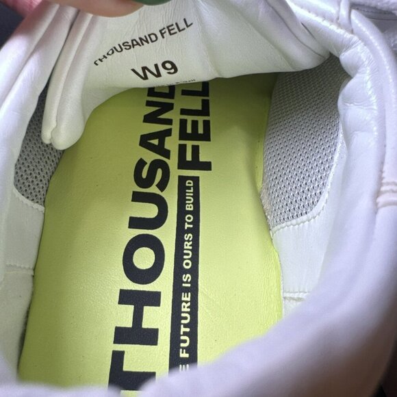 Thousand Fell Lace Up White Eco Recycled Tennis Shoes Women Size 9
